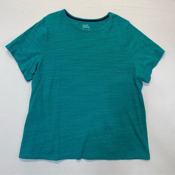 Croft & Barrow Classic Tee heather blue green teal short sleeve Womens plus 1X - Picture 5 of 5